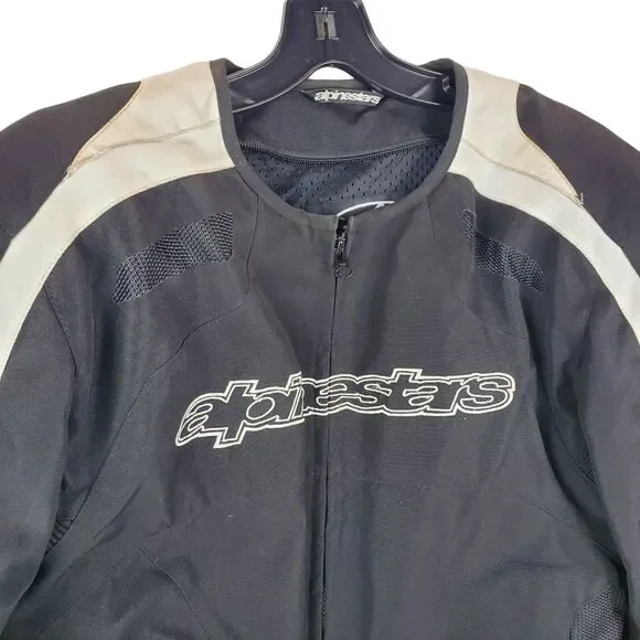 ALPINESTARS Jacket Adult XL White Black Spell Out Motorcycle Full Zip w/ Armour - Picture 3 of 14